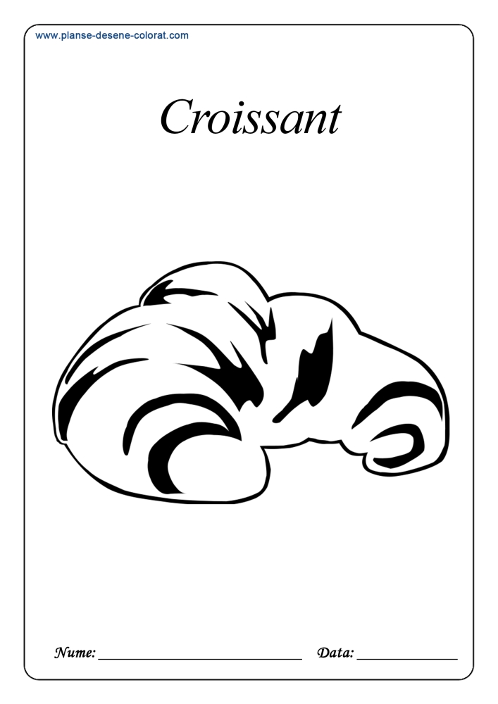 desene de colorat cu dulciuri croissant